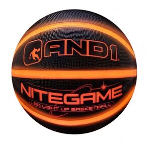 AND1 Nitegame LED Light Up Basketball Orange Black Official Size 29.5 Inch